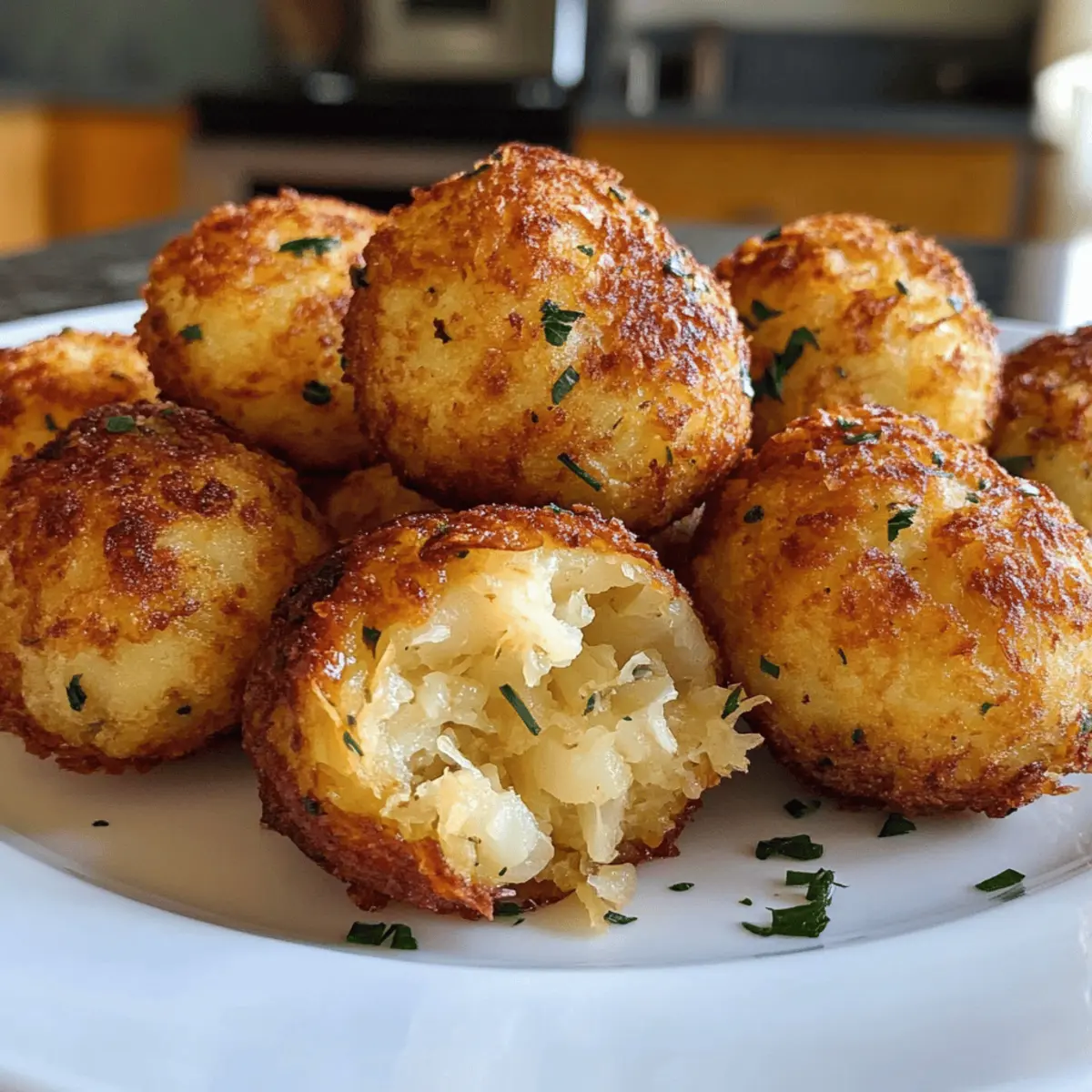 Crispy Sauerkraut Kartoffelbällchen für Genussmomente