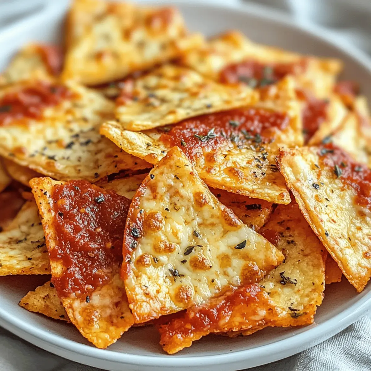 Der Ausgang für knusprige Pizza-Chips