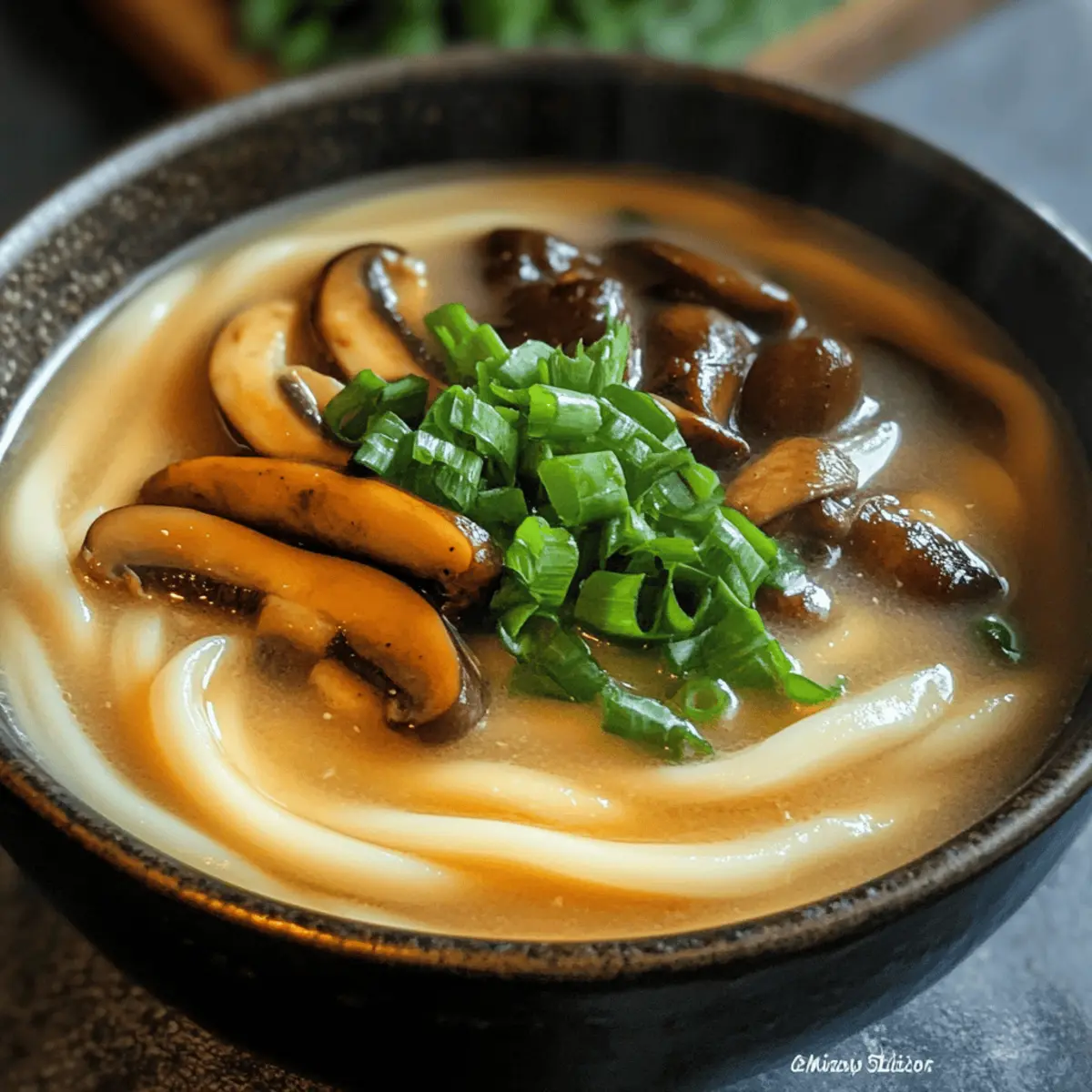 Miso Udon Suppe mit Teriyaki-Pilzen