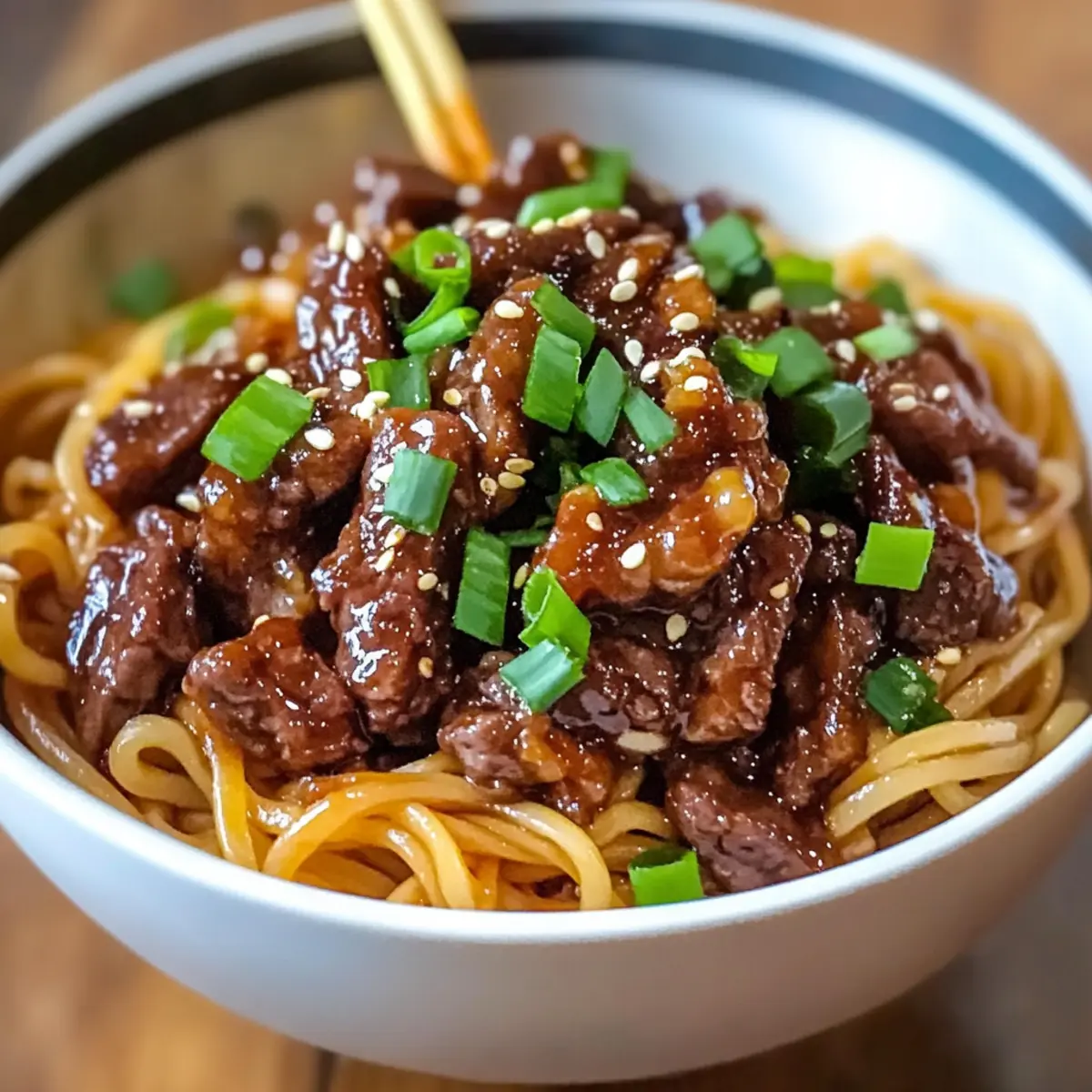 Karamellisierte Rindfleischnudeln für das perfekte Dinner