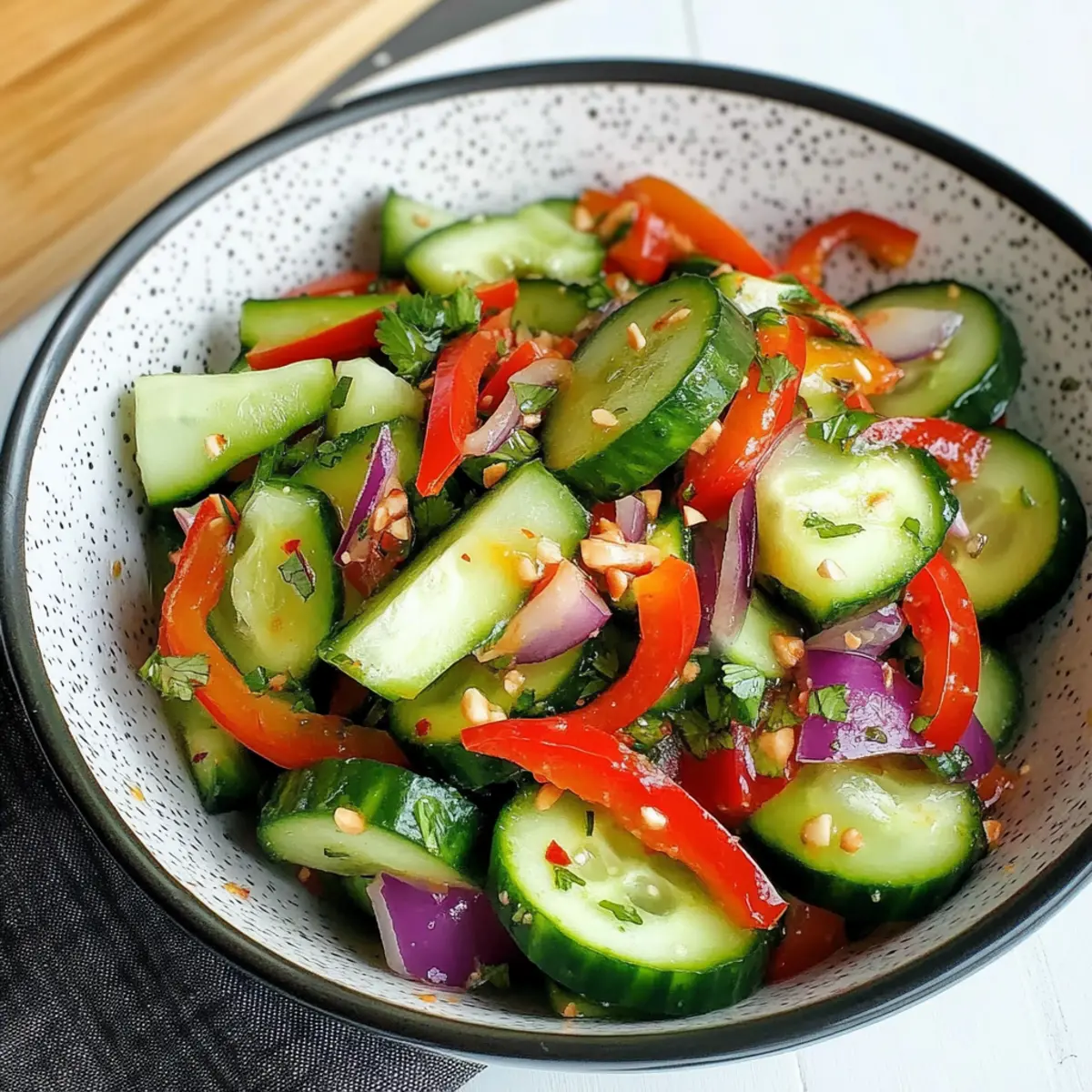 Erfrischender Gurken- und Paprikasalat für den Sommer