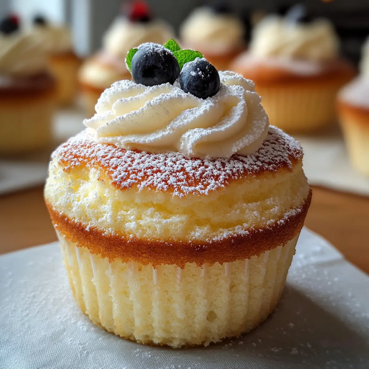 Flauschige Japanische Baumwoll-Käsekuchen-Muffins für Jeden