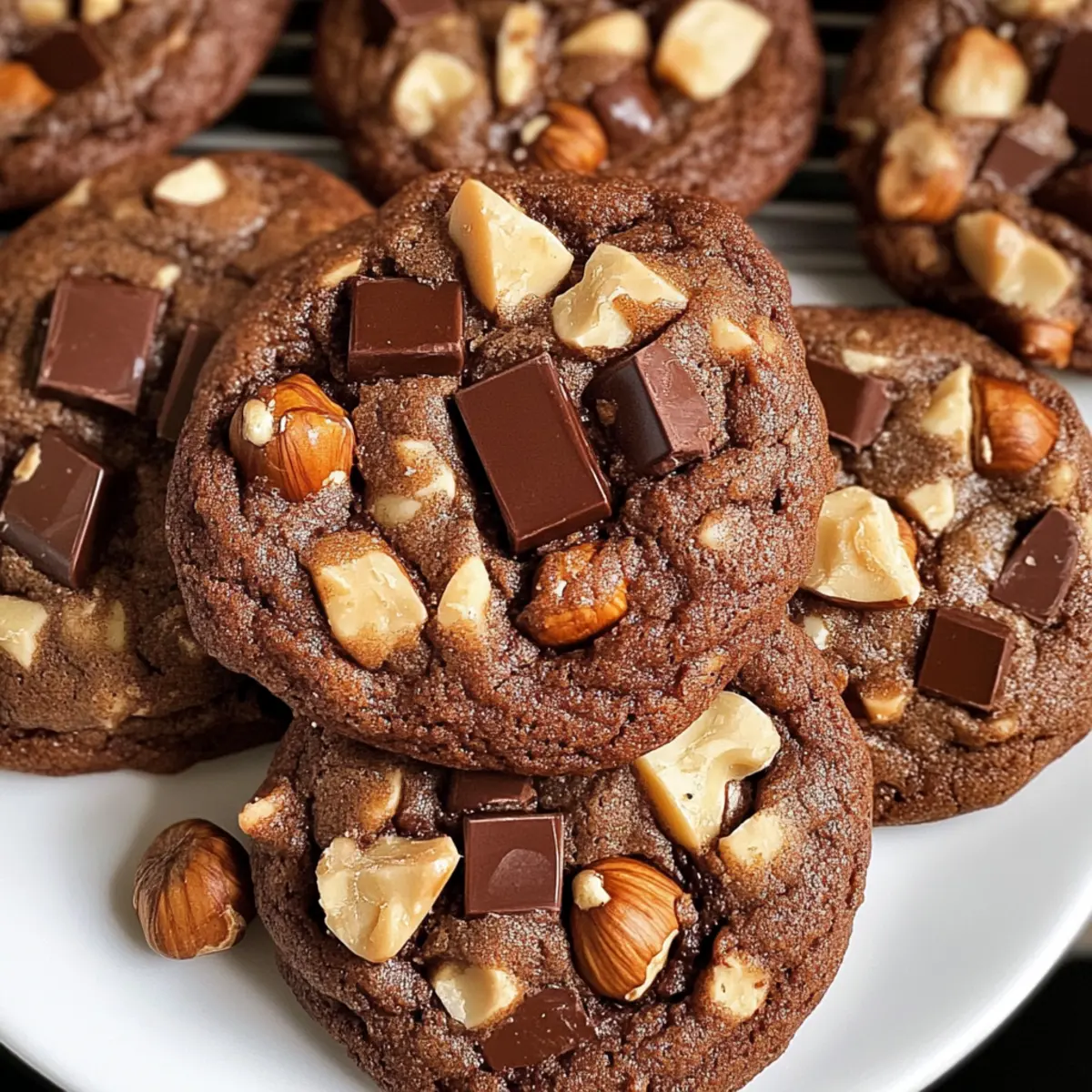 Haselnuss-Milchschokoladenstückchen-Schokoladenkekse