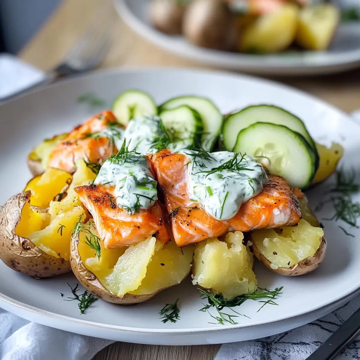 Räucherlachs mit gebackenen Kartoffeln ganz einfach zubereiten