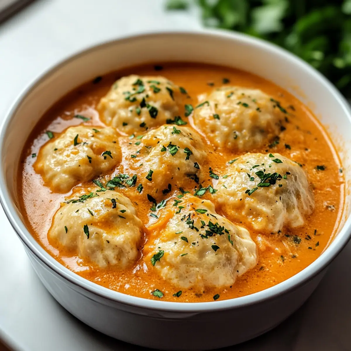 Tomatensuppe mit Cheddar-Bay-Dumplings für Gemütlichkeit