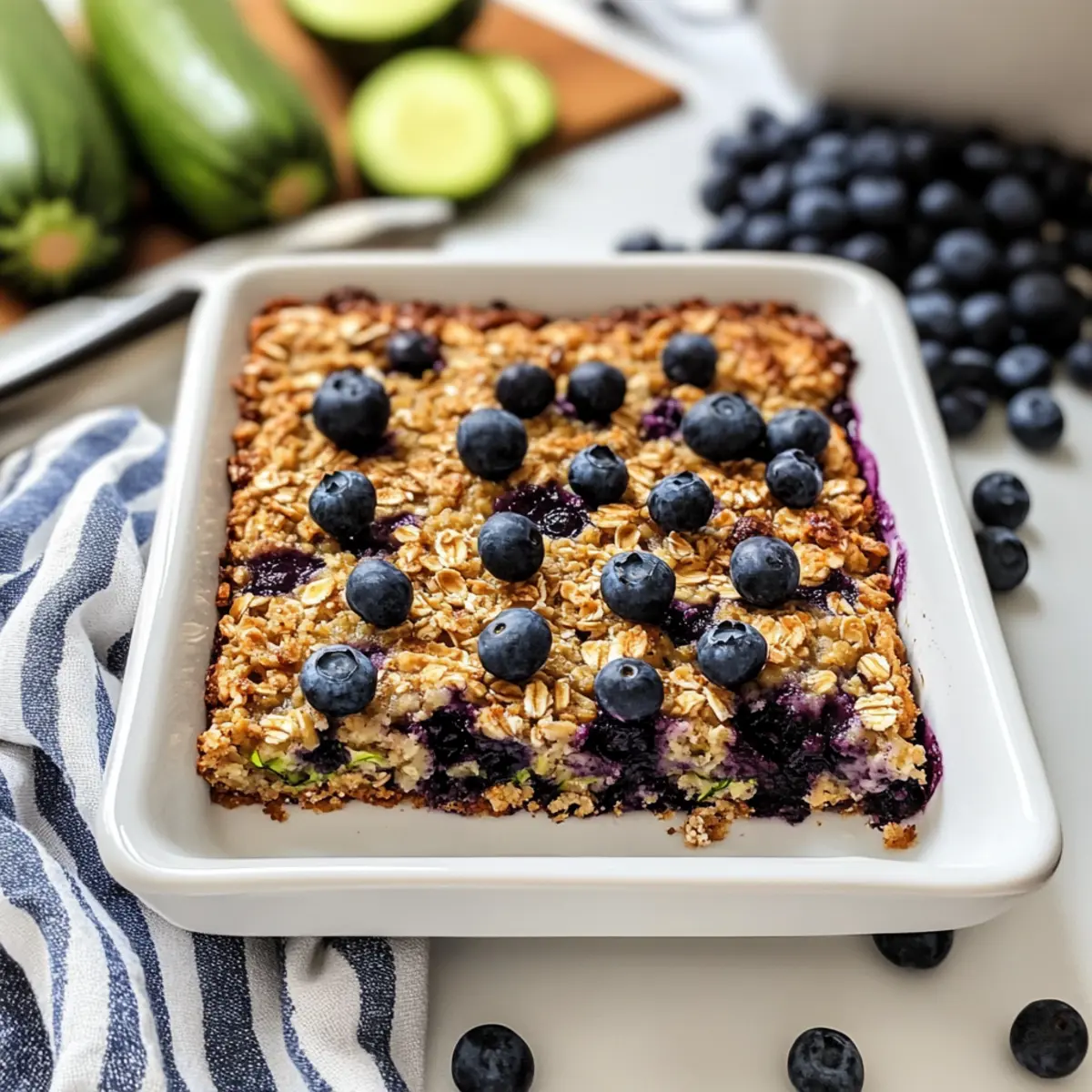 Zucchini Blaubeer Gebackenes Haferflocken für jeden Morgen