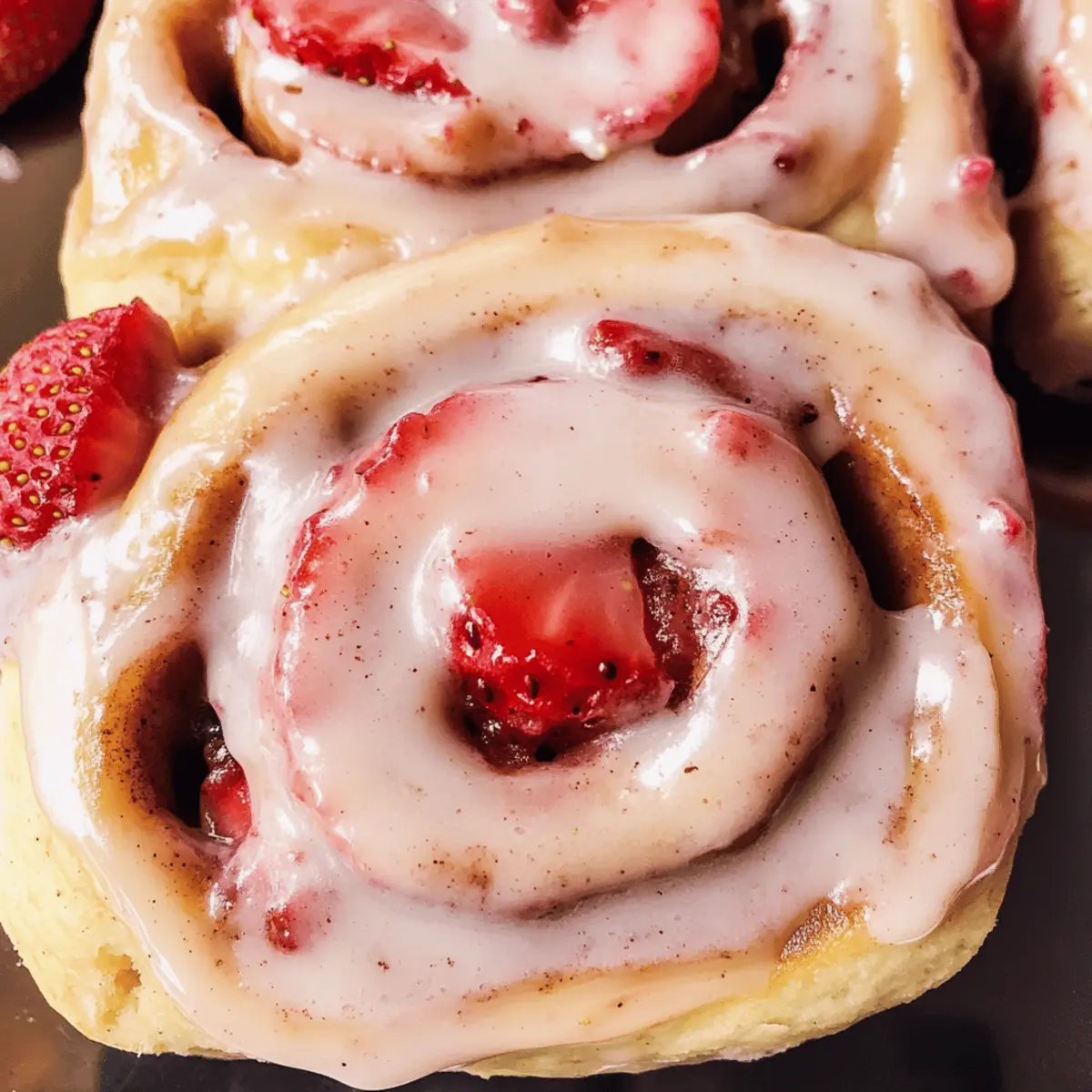 Gooey Erdbeer-Zimtschnecken ohne Kneten