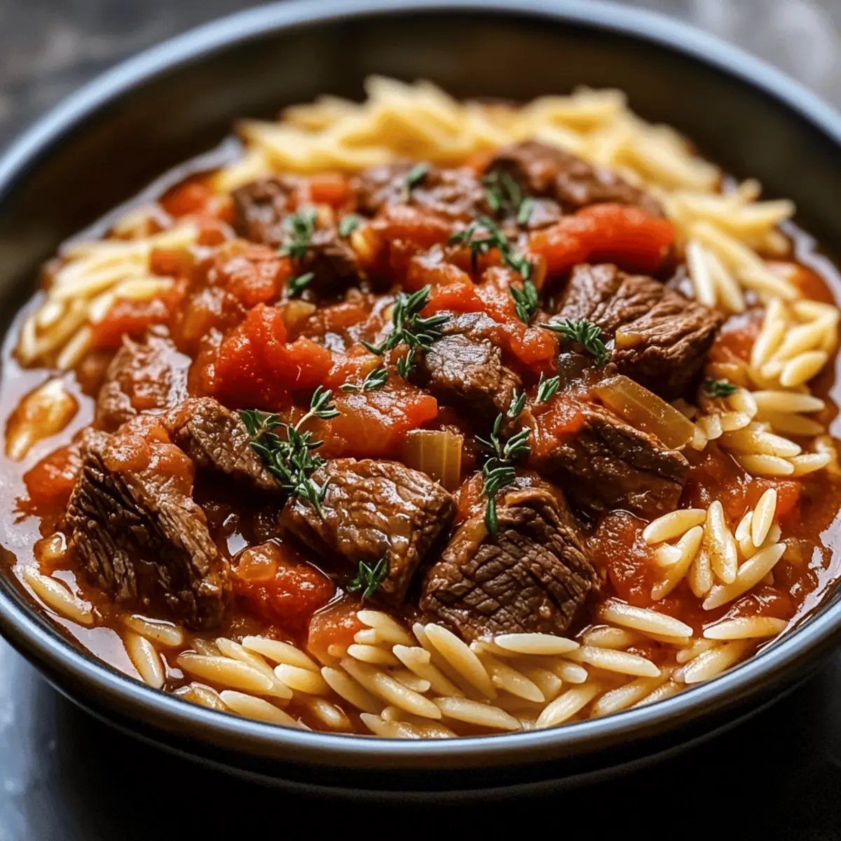 Griechisches Rindergiouvetsi: Herzhaftes Orzo-Eintopf