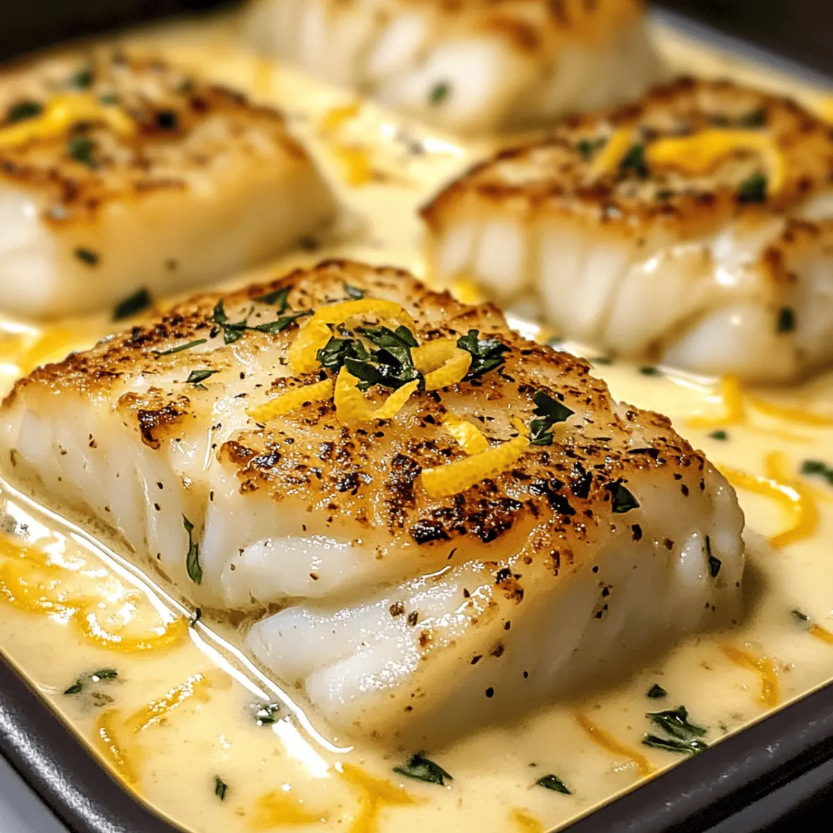 Cremiger Kabeljau in Kokos-Zitronensauce