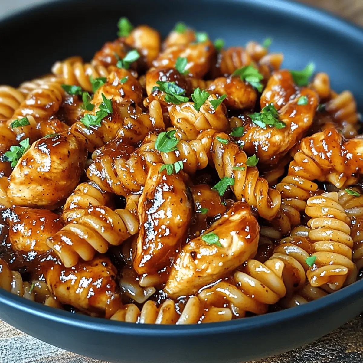 Der Ausgang: Ein-Topf Honig Knoblauch BBQ Pasta