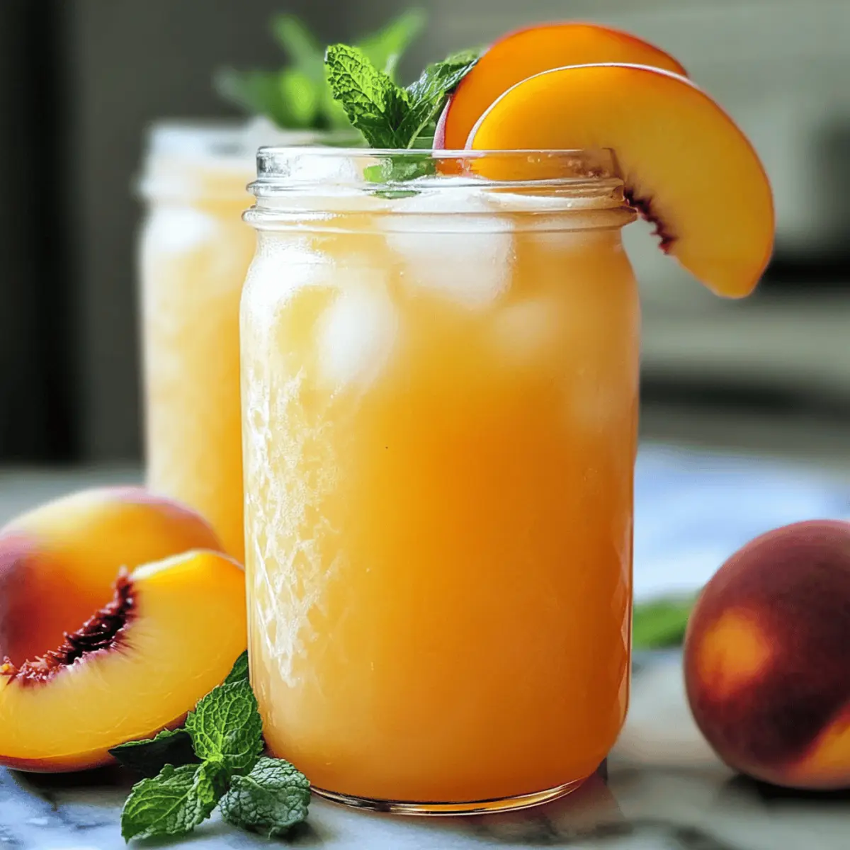 Erfrischende Pfirsich-Limonade für den Sommer