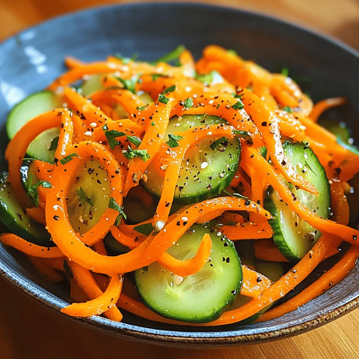 Erfrischender Gurken-Möhren-Salat mit würziger Soße