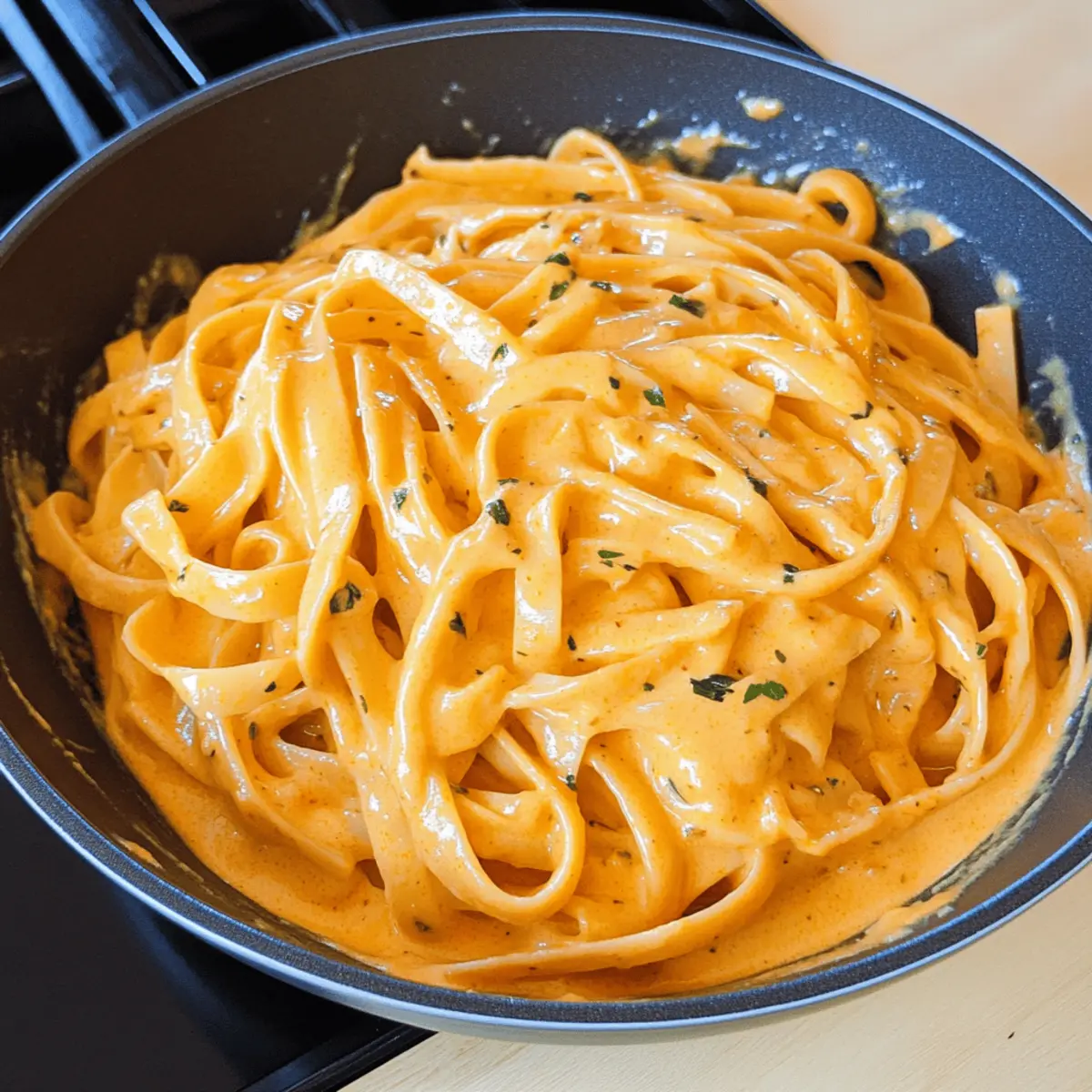 Cremige rote Paprika Alfredo Sauce vegan und gesund
