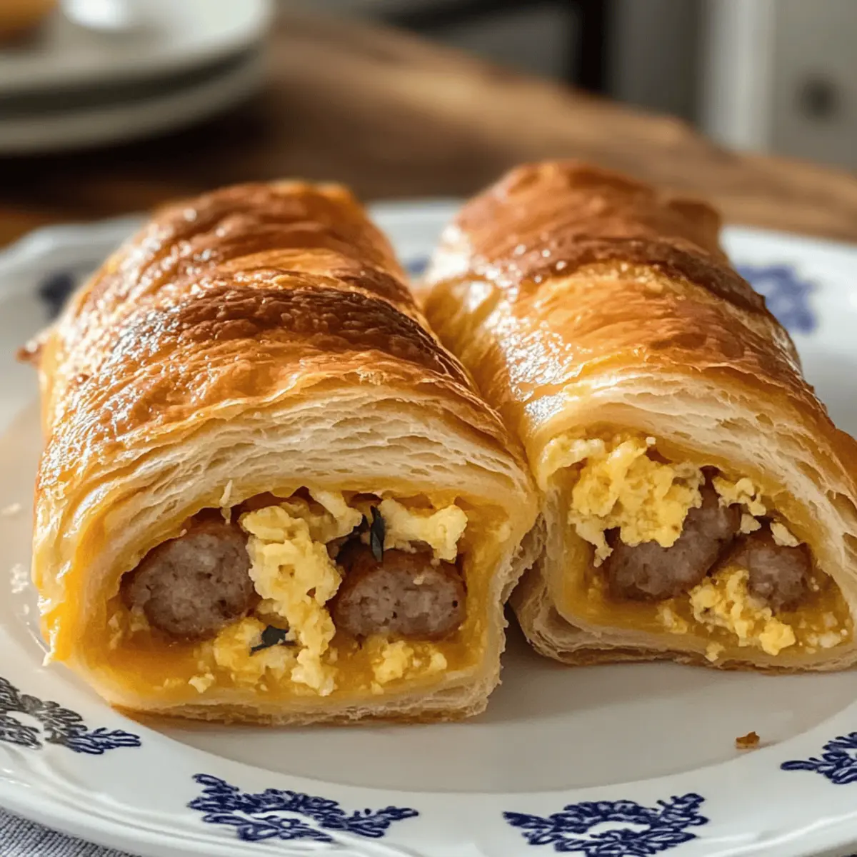 Schnelle Frühstücksrolle mit Wurst und Ei