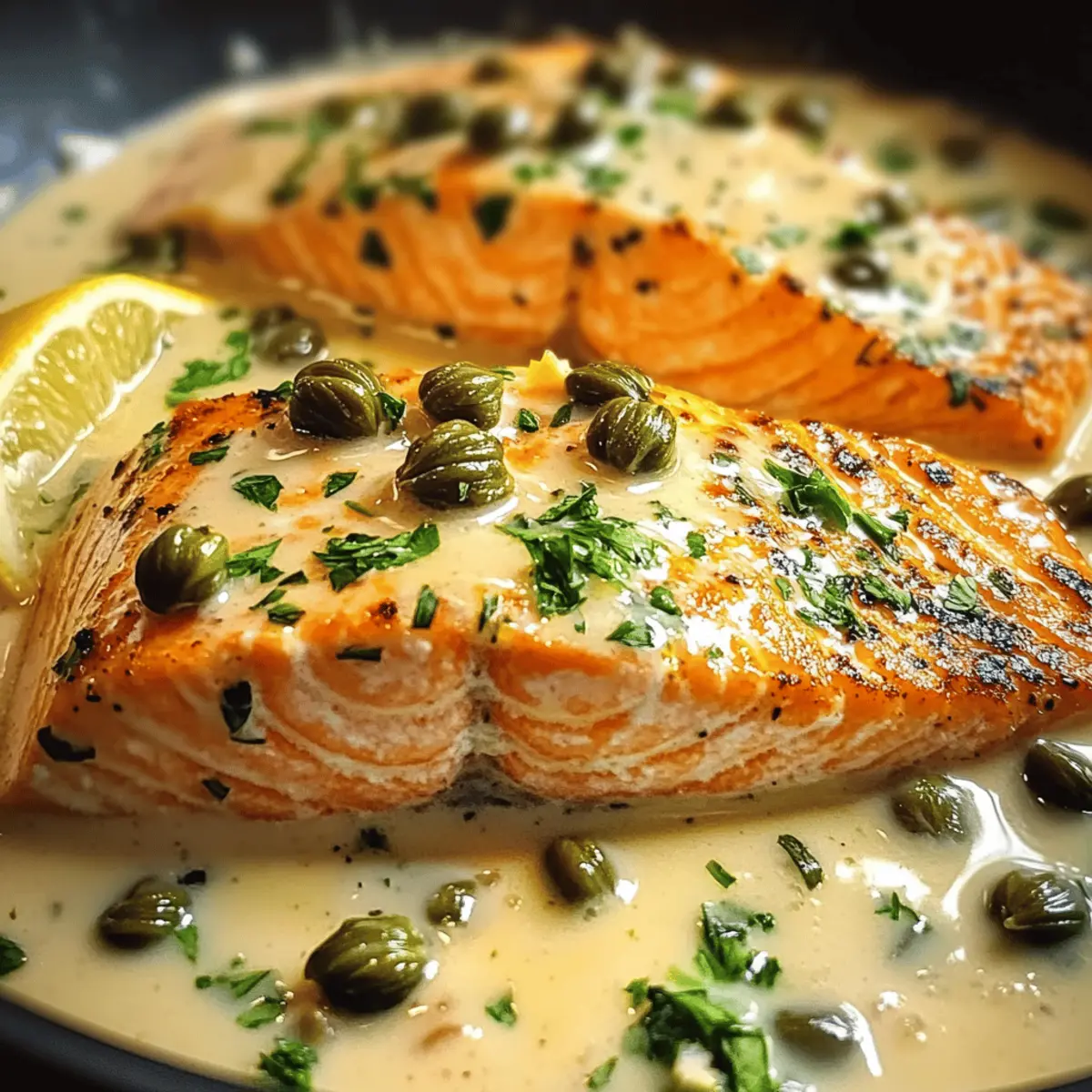 cremiger Zitronenlachs Piccata für Zuhause