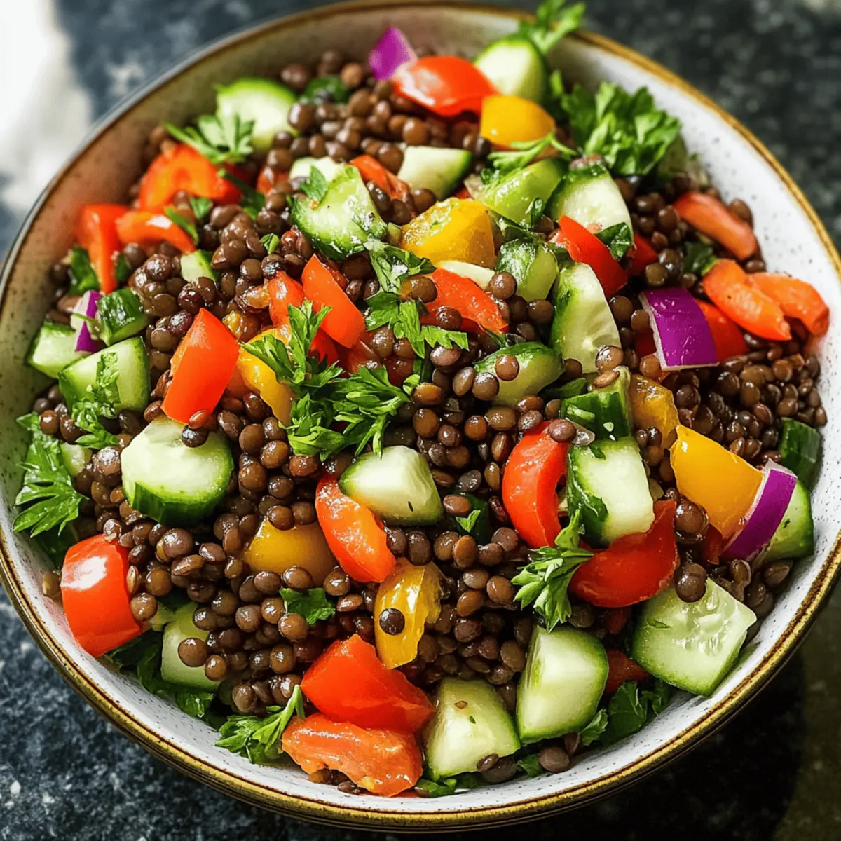 Mediterraner Linsensalat für gesundes Wohlbefinden