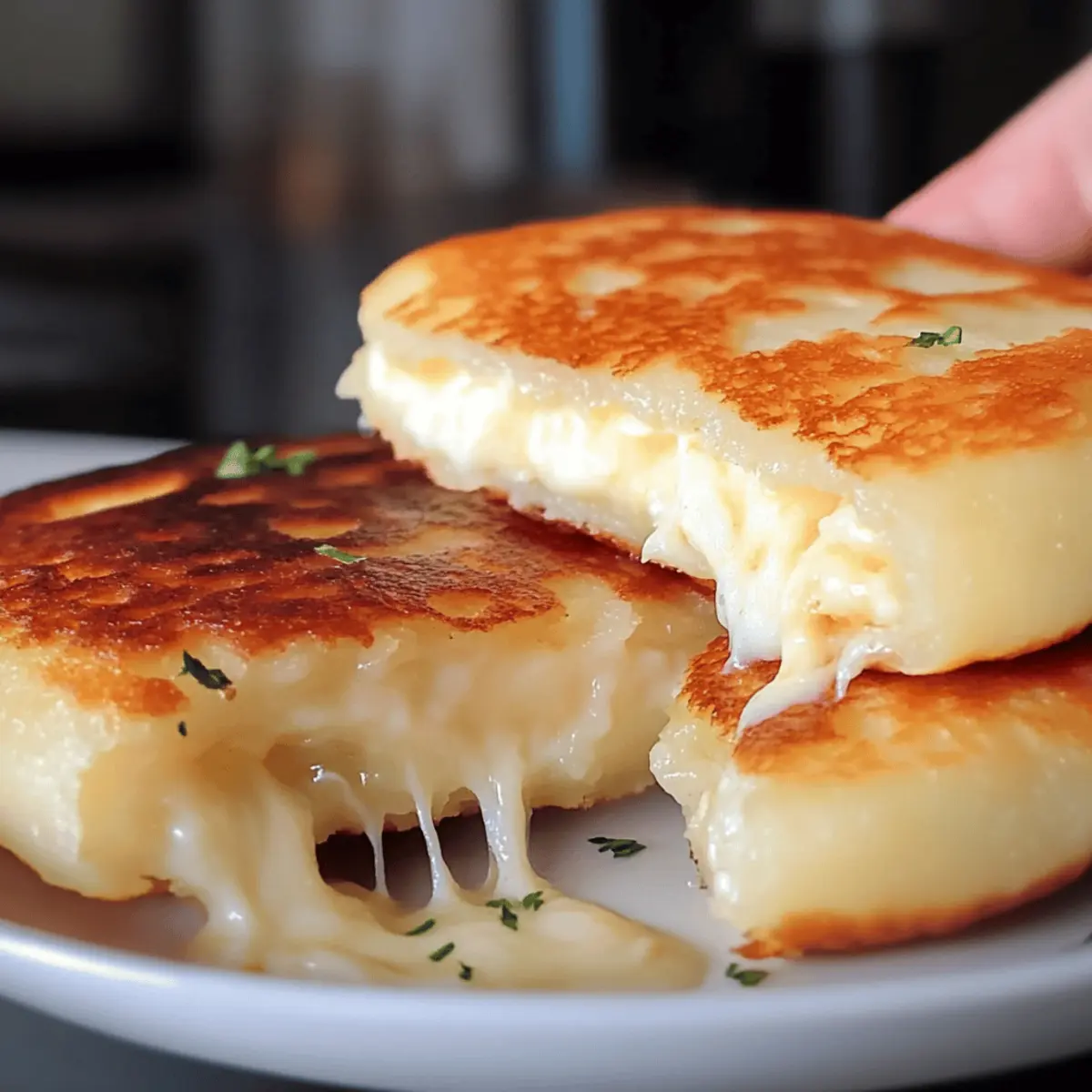 Käse-Kartoffelpuffer mit Mozzarella genießen