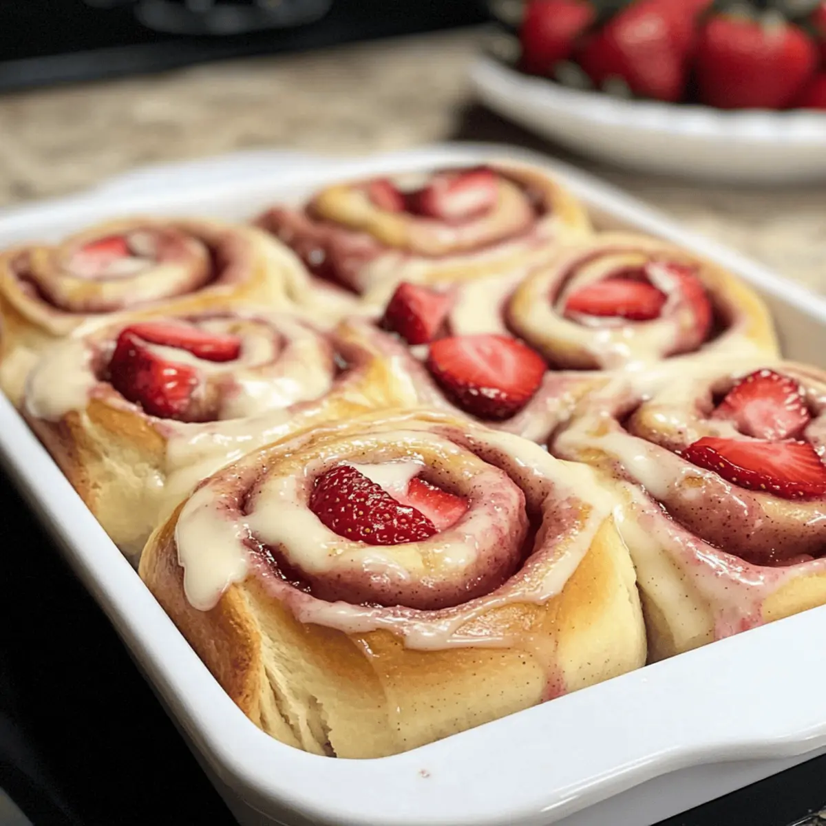 Erdbeer-Zimtschnecken mit Frischkäseglasur