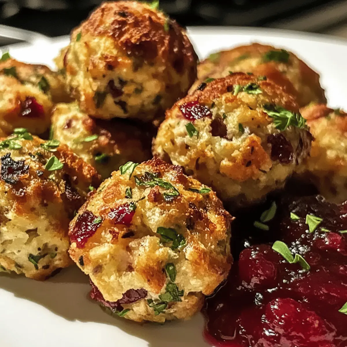 Der Ausgang: Festliche Preiselbeeren-Puten-Bällchen