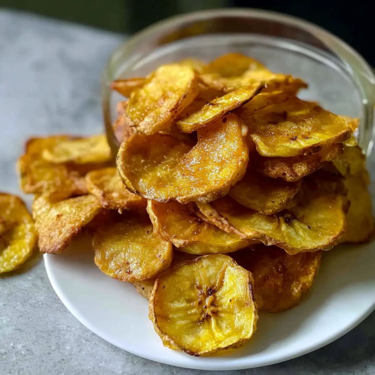 Luftgebackene Bananenchips für gesunden Snackspaß