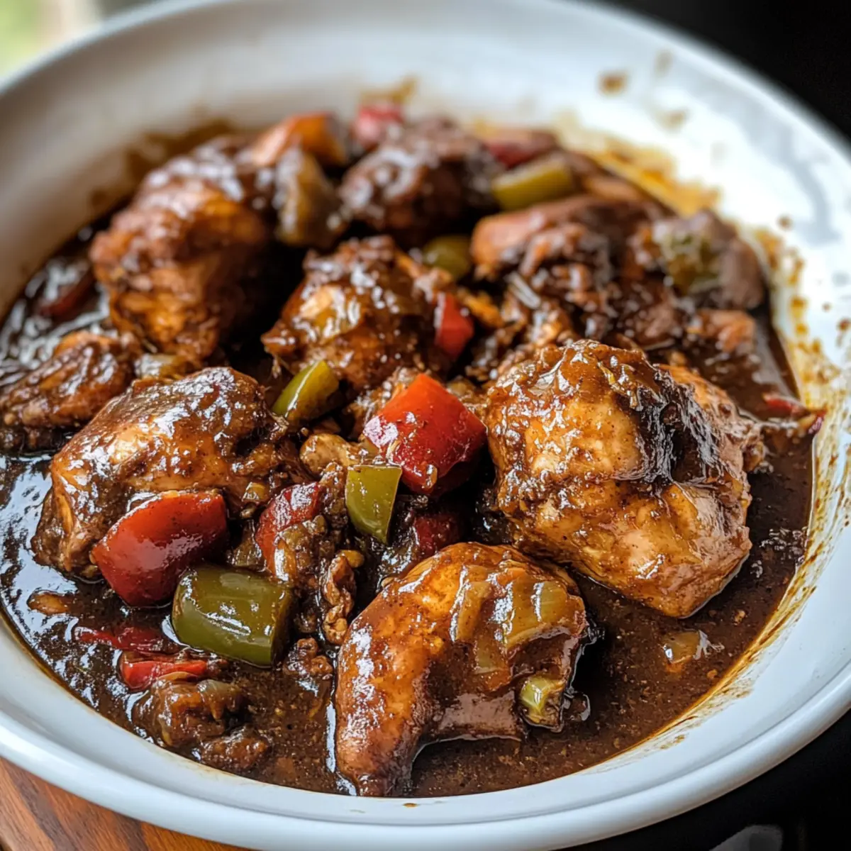 Brauner Eintopf Huhn mit Karibischem Flair