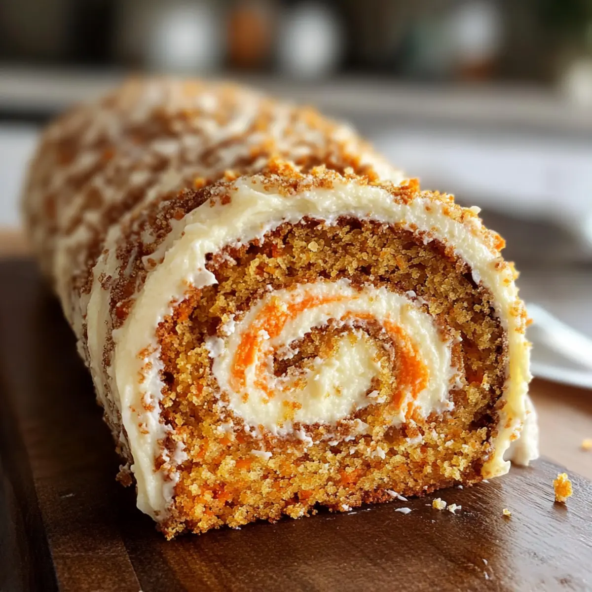 Karottenkuchenrolle mit Frischkäse-Frosting für Feste
