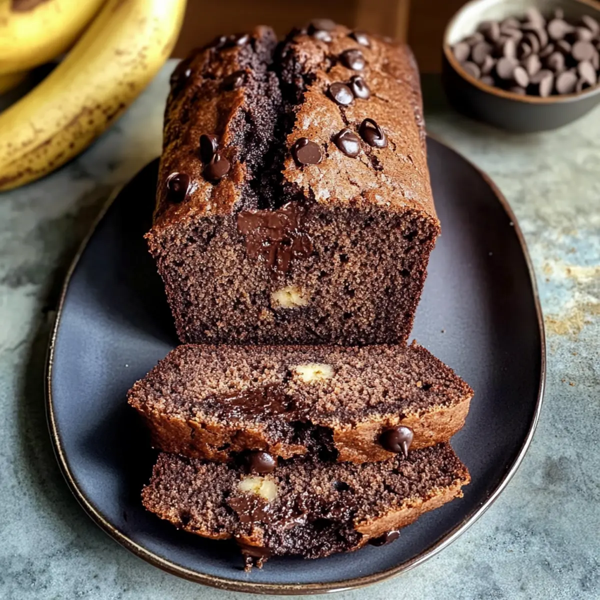 Schokoladenespresso-Bananenbrot für Schokoladenliebhaber