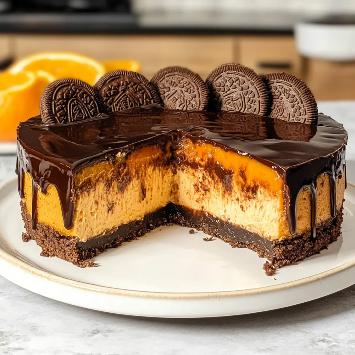 Schokoladenorange-Käsekuchen für Genießer