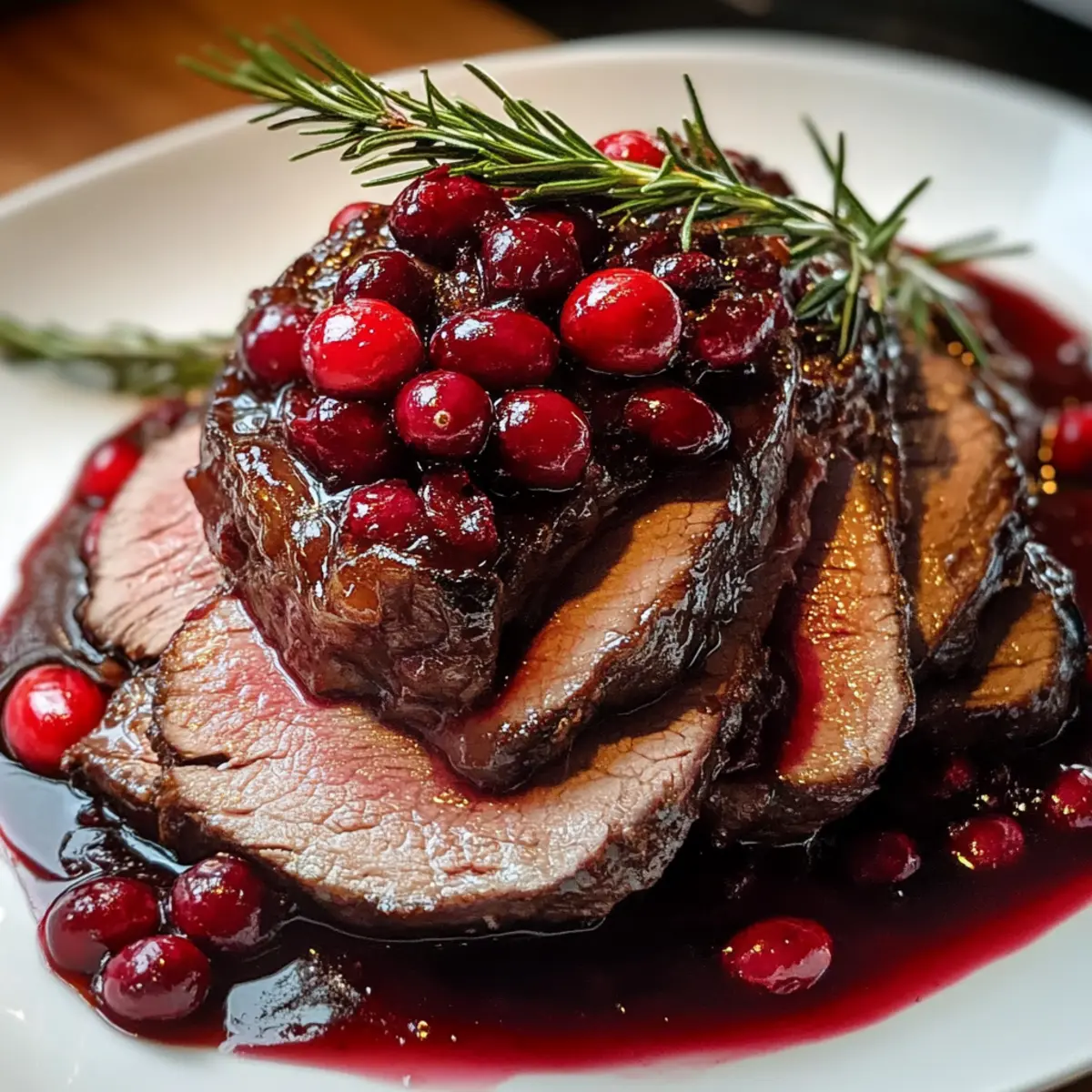 Saftiger Preiselbeer-Rinderbraten für Feste