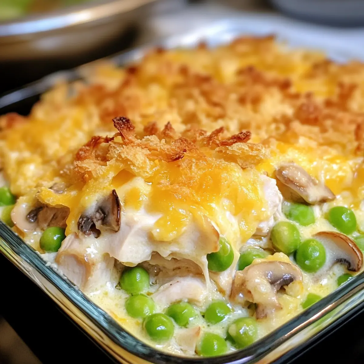 Cremige Hähnchen- und Pilzauflauf für die Seele