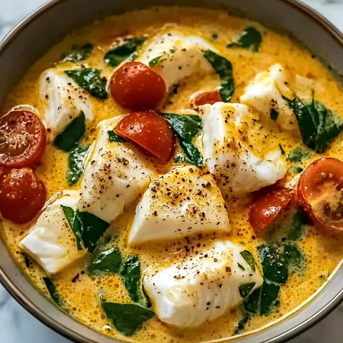 Cremige Kokosnuss-Weiße-Fisch-Eintopf für jeden Tag