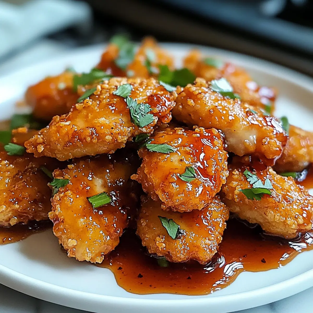 Knusprig Gebackenes Heißes Honighähnchen Genuss