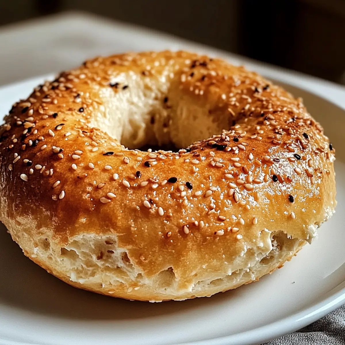 Fluffiger Hüttenkäse Mandelmehl Bagel für Frühstücksfreunde