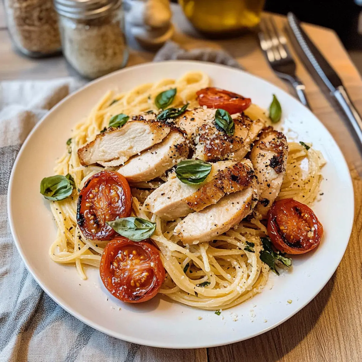 Knoblauch Parmesan Hähnchen Pasta in 30 Minuten