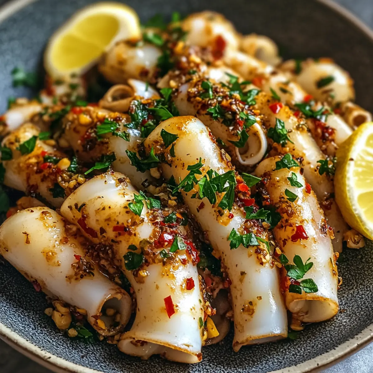 Gegrillter Knoblauch-Chili-Tintenfisch in 20 Minuten
