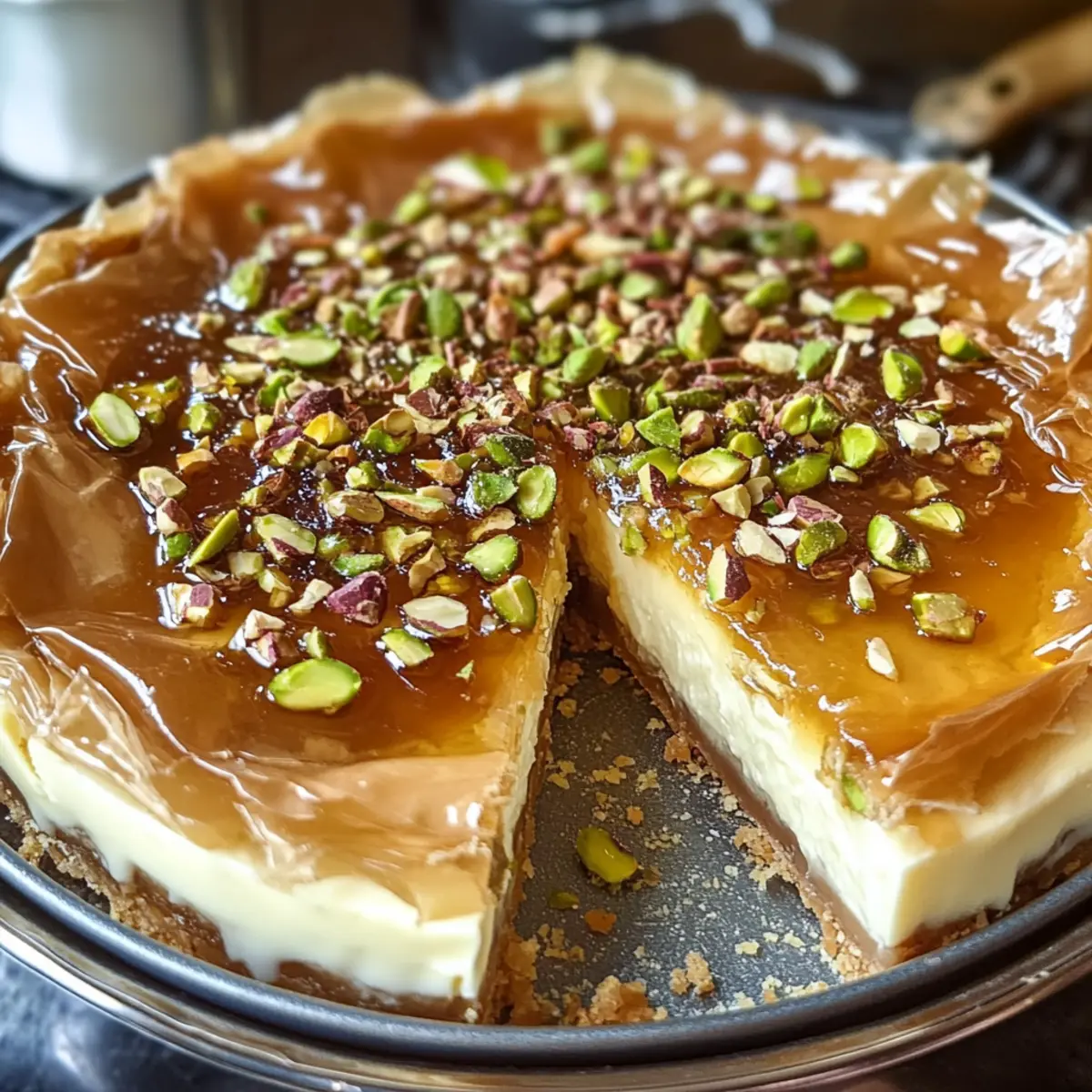 Honig-Pistazien-Baklava-Käsekuchen leicht gemacht