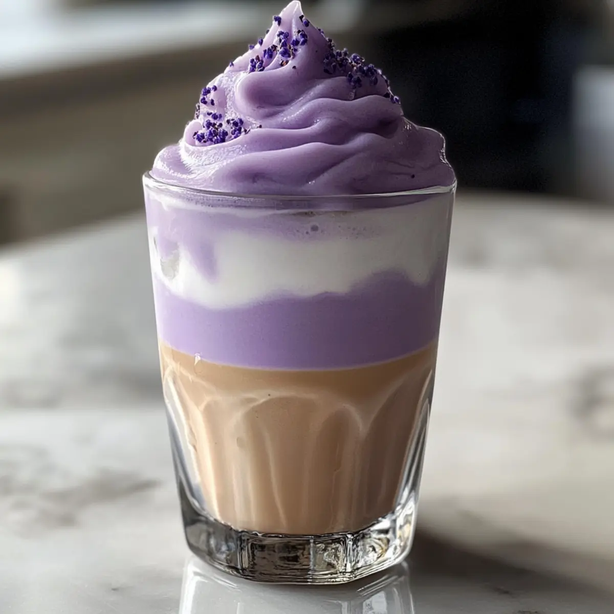 Lavendelcreme-Kalte-Schaum für erfrischende Getränke