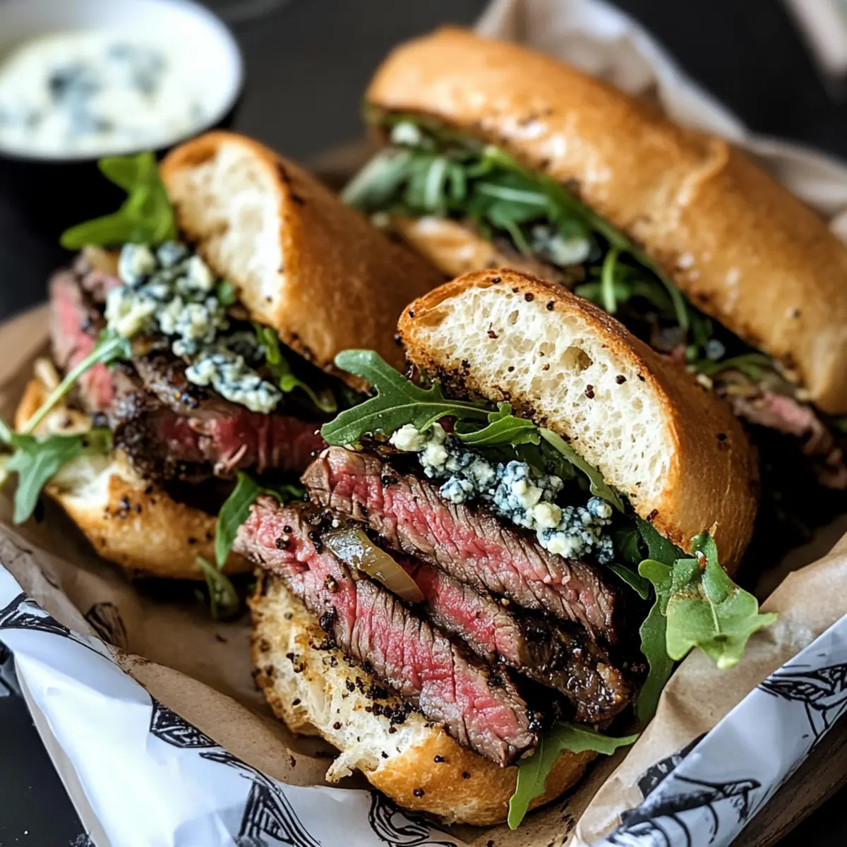 Marinierter Flankensteak-Sandwich mit Aioli