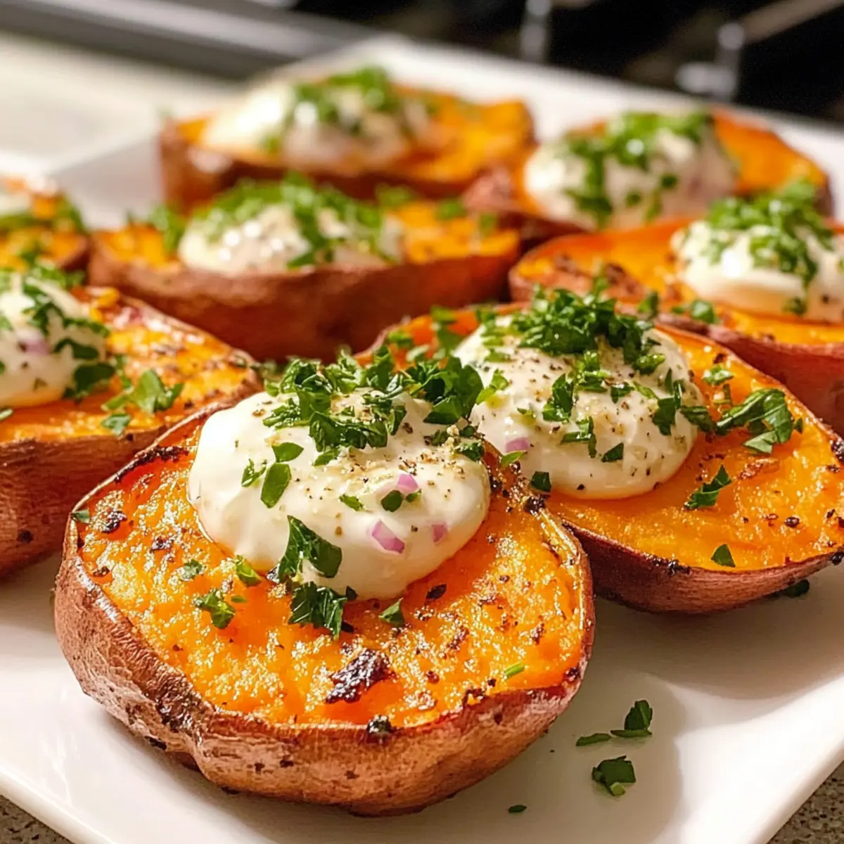 Parmesan Kräuter Süßkartoffel Medaillons