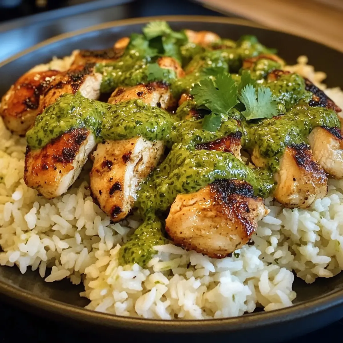 Peruanisches Huhn mit Aji Verde und Reis