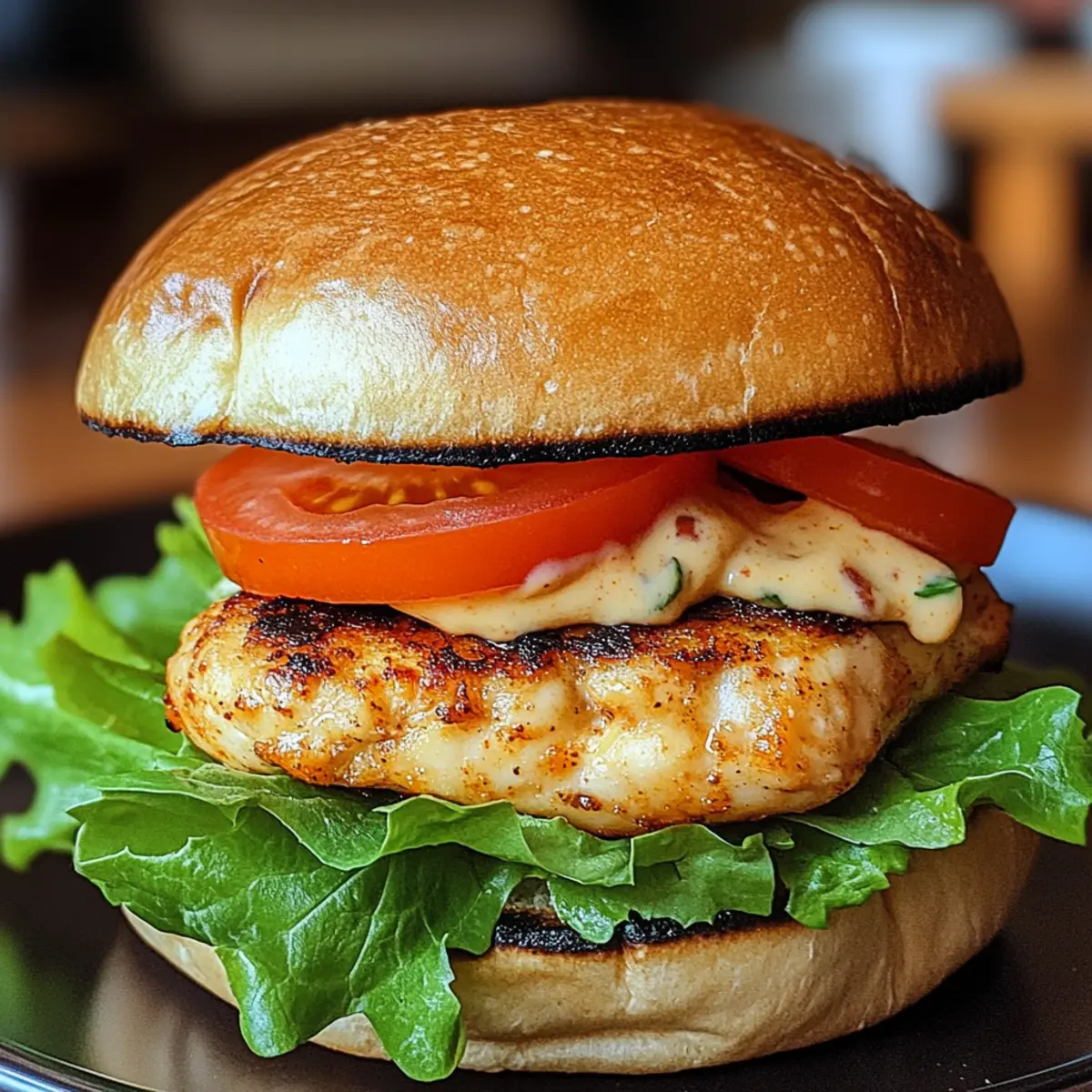 Scharfer Chipotle-Hühnchen-Burger für Grillsaison