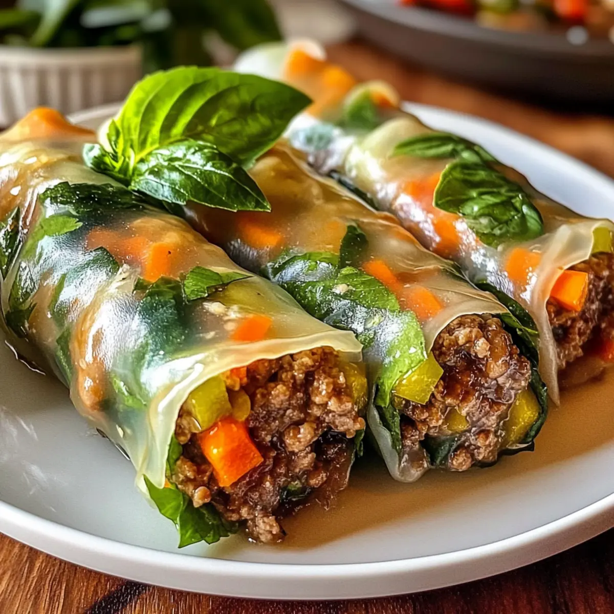 Thai-Basilikum-Rindfleisch-Rollen – Frisch und Gesund