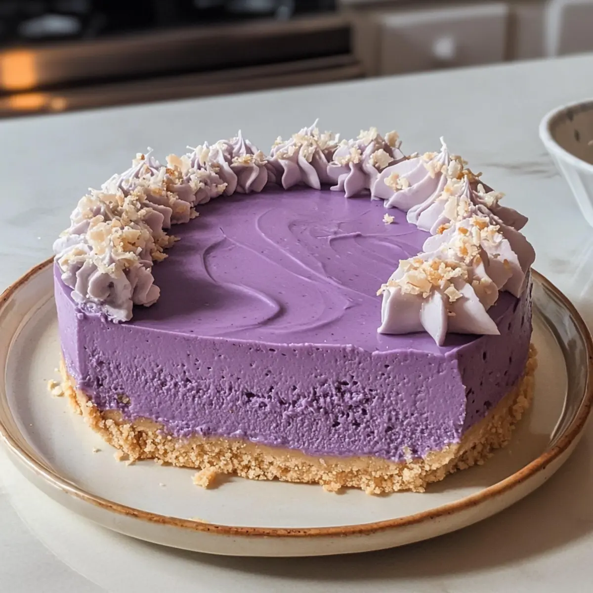 Ube Käsekuchen für einen Hauch von Luxus