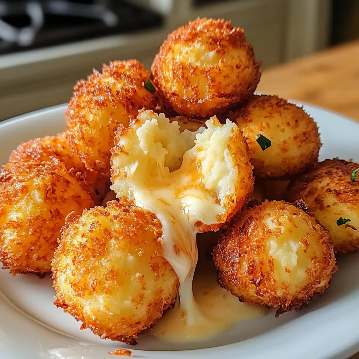 Luftfritteusen-Käse-Stampfkartoffelbällchen lecker und knusprig