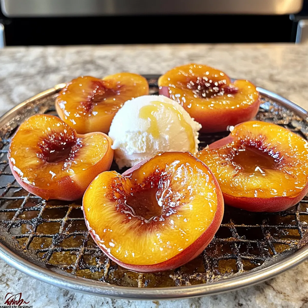 Luftfritteuse Pfirsiche perfekt karamellisiert