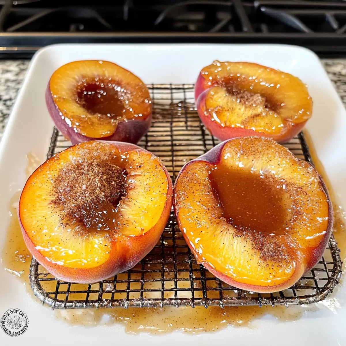 Luftfritteuse Pfirsiche mit Zimtkaramell