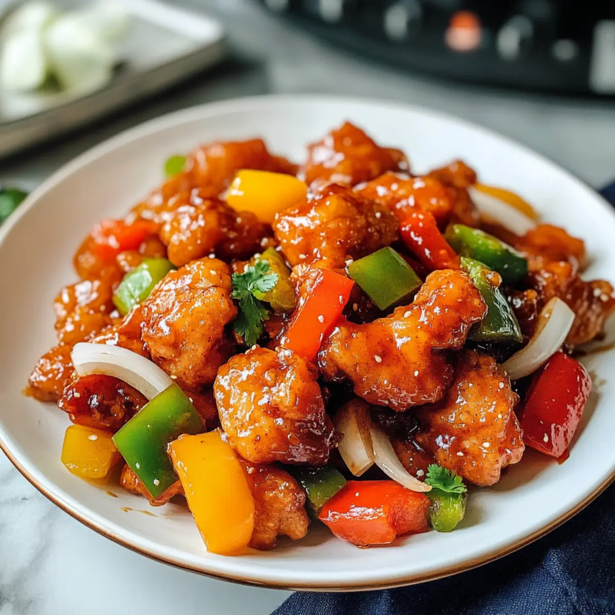 Luftfritteusen-Süßsauer-Hühnchen ganz einfach zubereiten