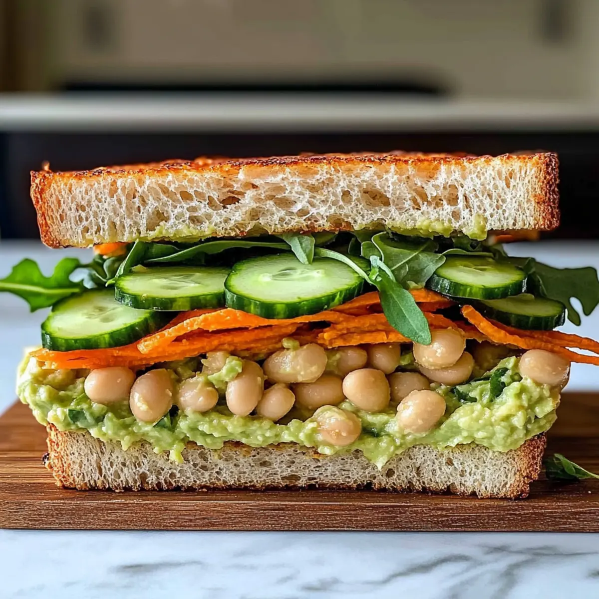 Avocado Weiße Bohnen Sandwich für gesunde Pausen