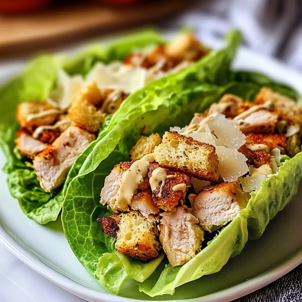 Hühnchen Caesar Salat Blattwickel für ein schnelles Dinner