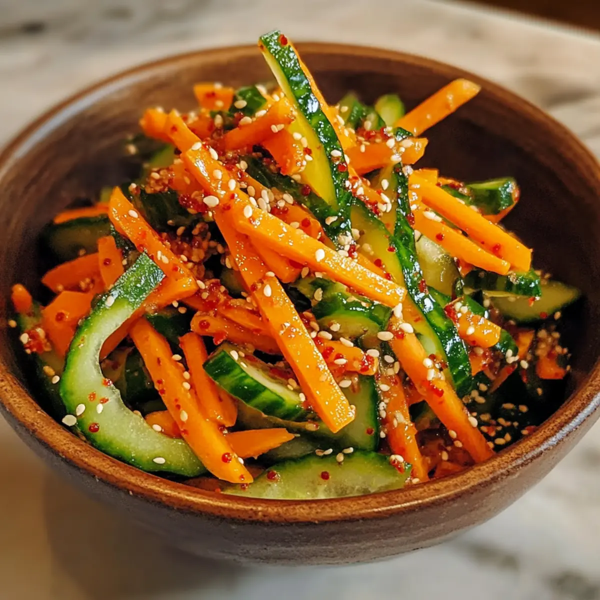 Gurken-Möhren-Salat mit Gochugaru genießen